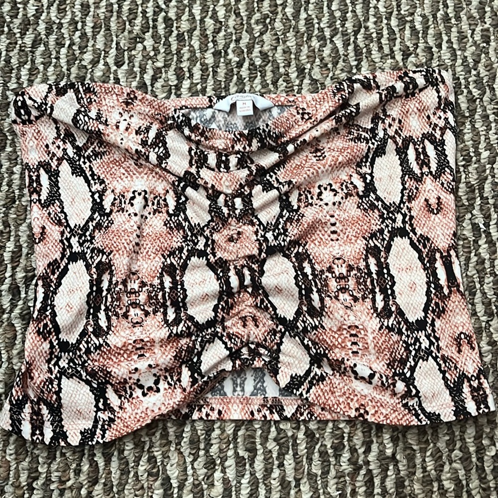 Pink snake skin tube top worn a couple of times